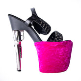 Reversible Shoe Protectors - Raspberry Velvet / Black